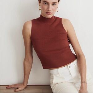 Madewell Rich Purple Ribbed Sweater mock neck